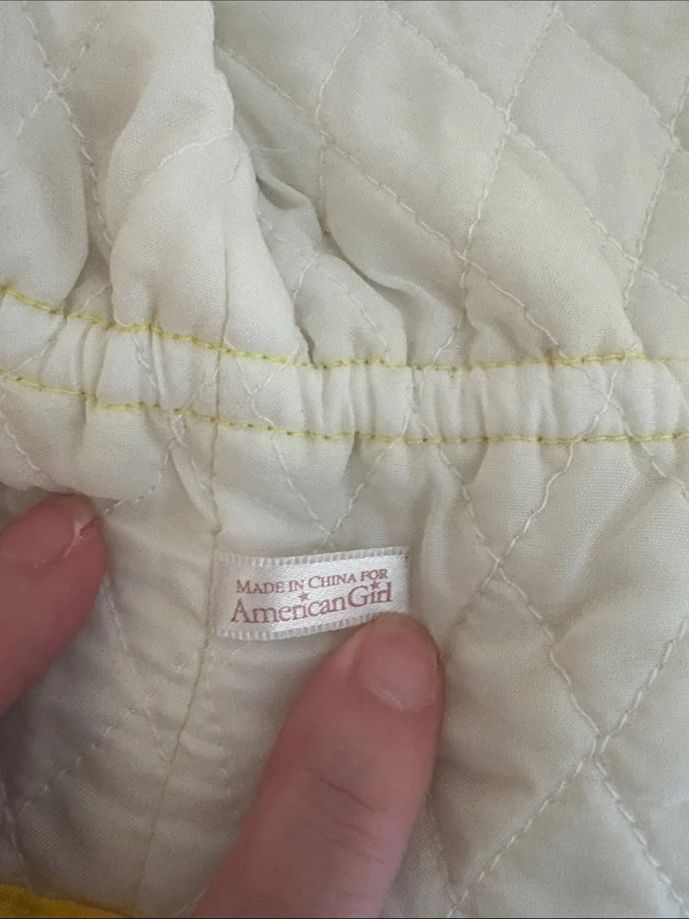 American Girl Yellow Hooded Jacket with White Faux Fur Trim